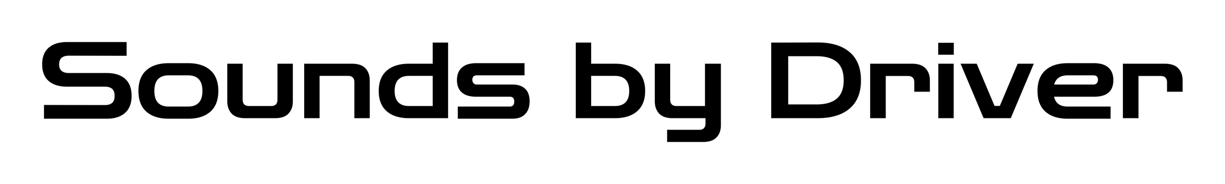 Sounds by Driver wordmark, black with transparent background