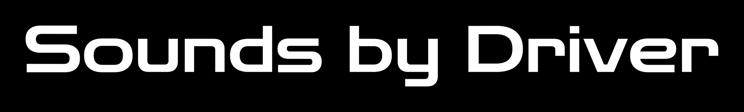 Sounds by Driver wordmark, white on black